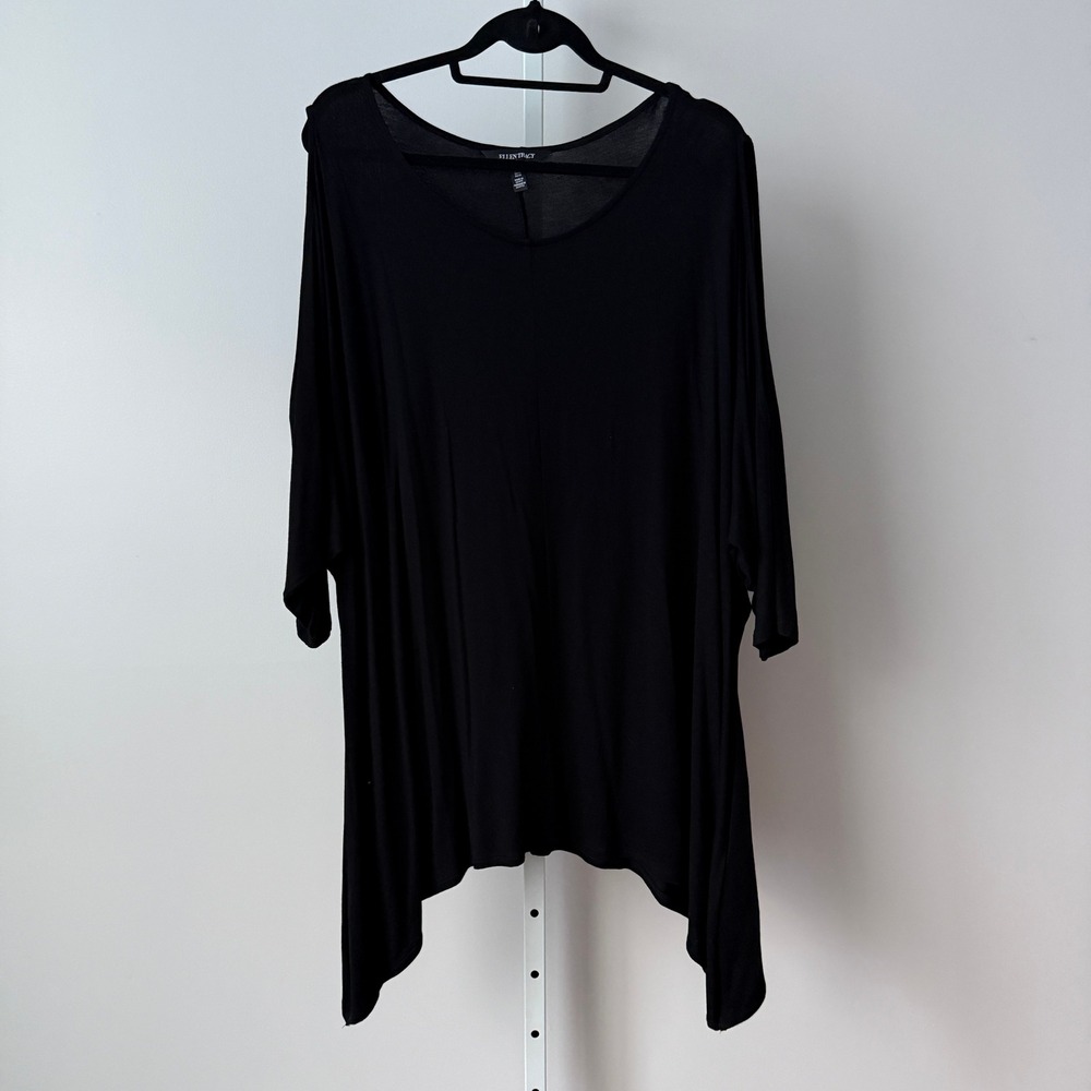 Ellen Tracy 2X Black Goth Moody Feminine Whimsigoth Festival WitchyTop